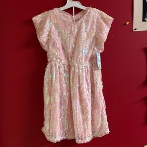Cat & Jack Sparkling Pink Sequin Dress size 8 girls